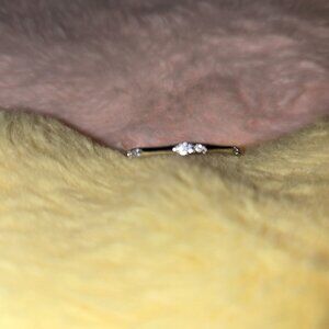 New Woman's 925 Sterling Silver Simple Style Thin Ring Inlaid Zirconia